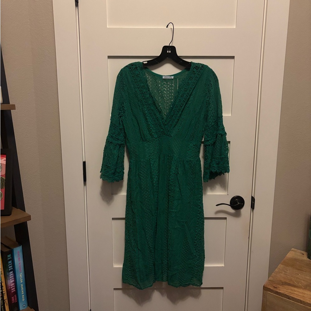 Elegant Green Lace Dress